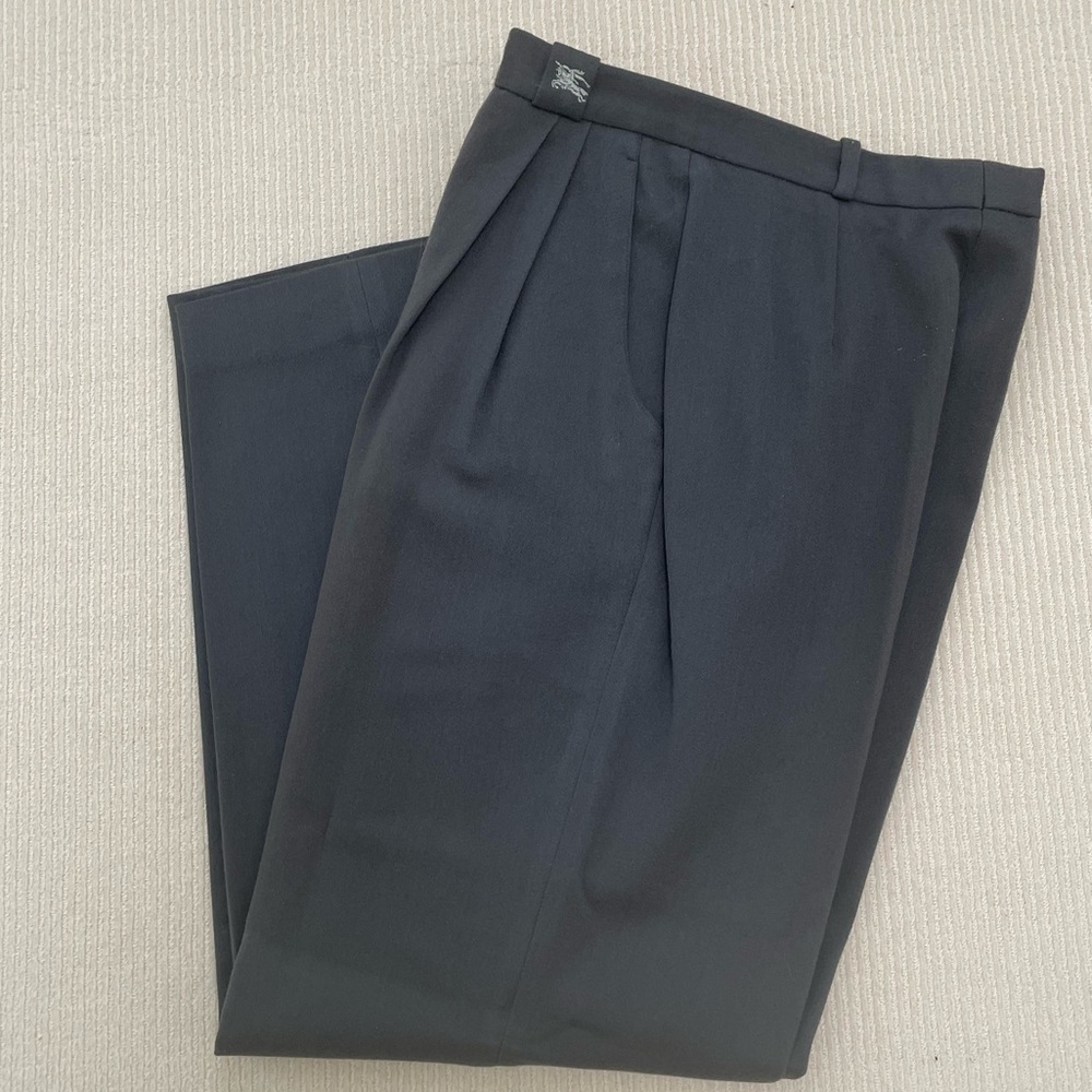 Burberry Gray Lined Wool Trousers Size 2 - Picture 5 of 15